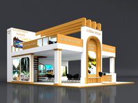 3D Booth Exhibition Stand Stall 8x10m Height 550 cm 3 Side Open