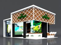Exhibition Stand Booth 10x7m Height 500cm 4 Side Open