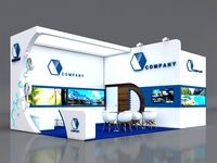 Booth Exhibition Stand Stall 8x5m Height 400 cm 2 Side Open