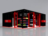Exhibition Stand 8x10m Height 360 cm 2 Side Open 3D model