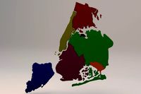 New York City 5 Boroughs Silhouettes