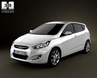 Hyundai Accent i25 Hatchback 2012 3D Model