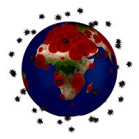 Earth Sourrounded By Virus Coronavirus Sars CoV-2 02