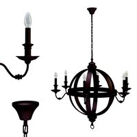 Medieval metal orb chandelier Gramercy home