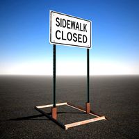 Low Poly Sidewalk Closed Sign 2