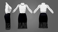 Frill Edge Retro Outfit