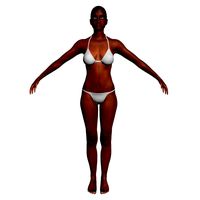 African American Female with Skeleton 3DSmax