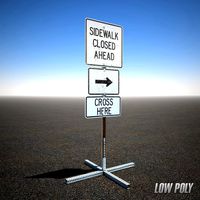 Low Poly Sidewalk Closed Sign
