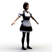 Japanese Maid Outfit Girl 0001