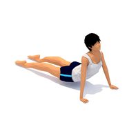 UpWard Facing Dog Yoga Exercise Woman Animation