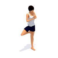 Tree Pose Yoga Exercise Woman Animation
