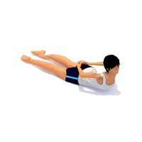 Half Locust Yoga Exercise Woman Animation