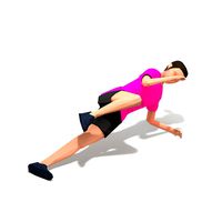 Side Plank Knee Bend Exercise Woman Animation