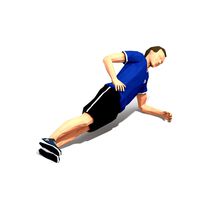 Side Plank With Leg Raise Exercise Man Animation