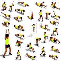 30 Woman Exercise Pack Low-poly