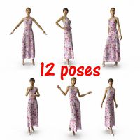 Showroom Mannequin 036 Poses 1-12