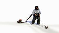 Animated Euro Woman Vacuum Cleaning