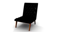 ANNETHA MID CENTURY MODERN BLACK CHAIR
