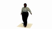 ANIMATED FAT AFRO WOMAN WALKING