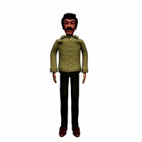 Cartoon Man Andy Rigged with Facial Pose Morph