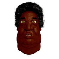 African Fat Old Man Head With Hair 3D model