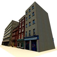 Game Ready Low Poly English City Block 3