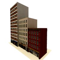 Game Ready Low Poly English City Block 1