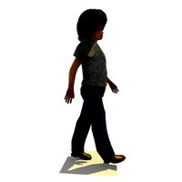 Low Poly Walking African Man C