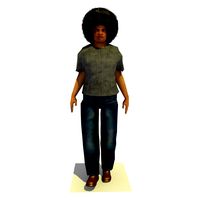 Low Poly Standing African Man C