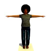 Low Poly African Man C