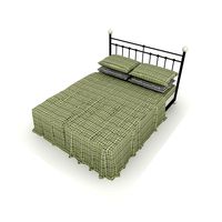 Metal Bed 1 With Checkered Sheet