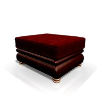 Leather & Fabric footstool 1e