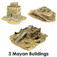 Mayan Buildings Collection - 2 - Low Poly - Textured