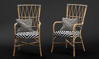 Criss Cross Black White Rattan Cafe Chair