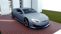 BLENDER EEVEE Brandless Extended Wheelbase 2 door coupe