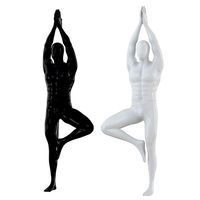 Male abstract mannequin stands in yoga pose 109
