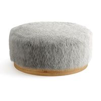 Faux Fur Round Pouf
