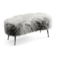White Fauxfur Gio Ponti Stool