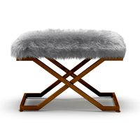 Farran Faux Fur X-Frame Bench