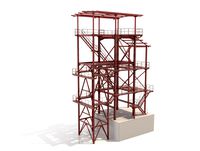 Metal platform with ladders
