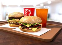 Burgers cola and beer fastfood set
