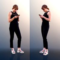 10468 Anastasia - Young Girl In Jumpsuit Standing With Phone