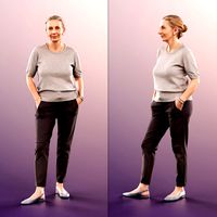 11373 Bridget - Elderly Woman Standing With Hands In Pockets