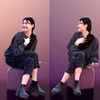 10354 Francine - Sitting Woman Interacting With Someone Standing