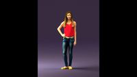 Woman in pink blouse hand on hip 0813