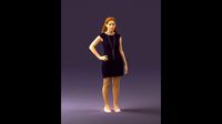 Woman in dark blue dress 0728