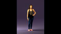 Woman in black tank panther 0724