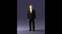 Young man with striped yellow tie 0702