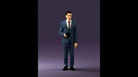 Man in blue suit with tablet 0595