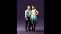Woman and man in dance dresses 0584